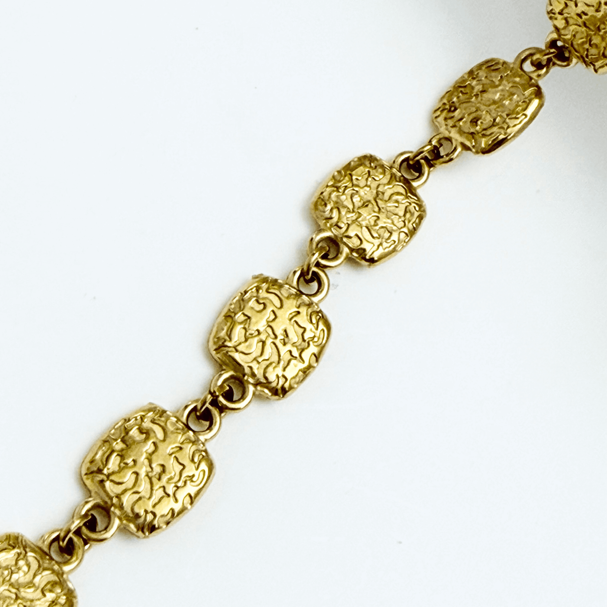 Gold Textured Square Link Chain Bracelet – MXW Jewellery