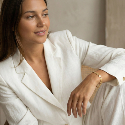 Gold Textured Square Link Chain Bracelet – MXW Jewellery