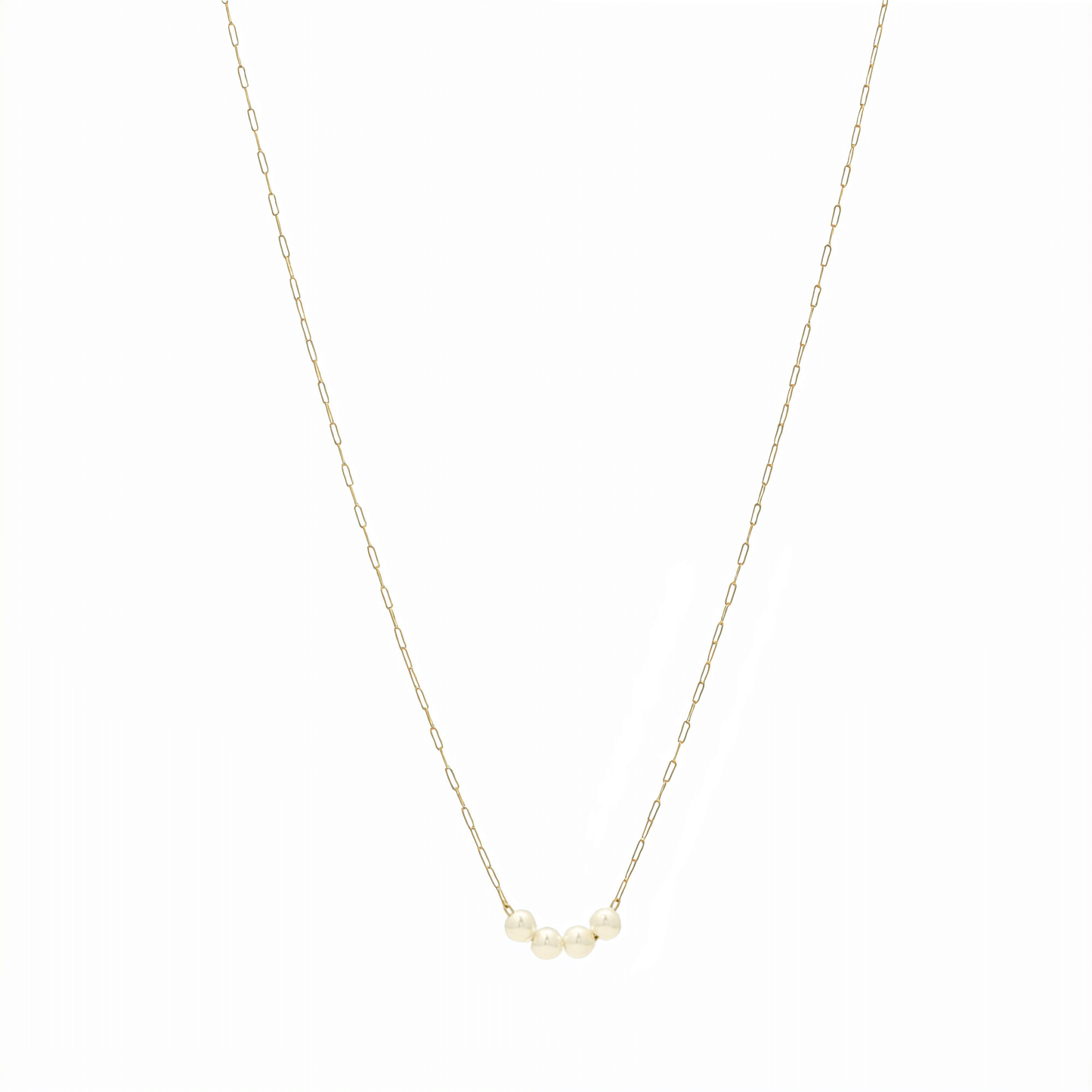 Gold Tiny Crystal Pearl Bar Necklace – MXW Jewellery