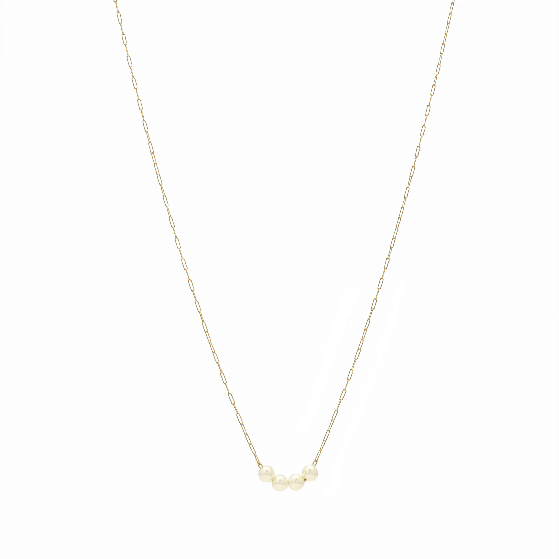 Gold Tiny Crystal Pearl Bar Necklace – MXW Jewellery