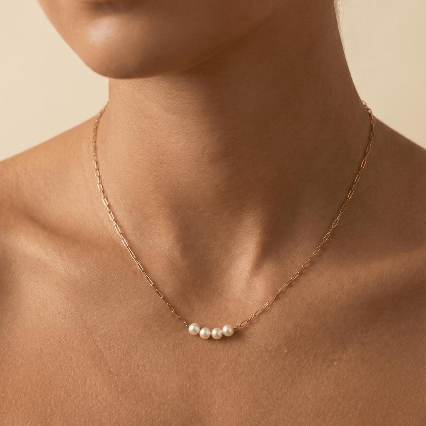 Gold Tiny Crystal Pearl Bar Necklace – MXW Jewellery