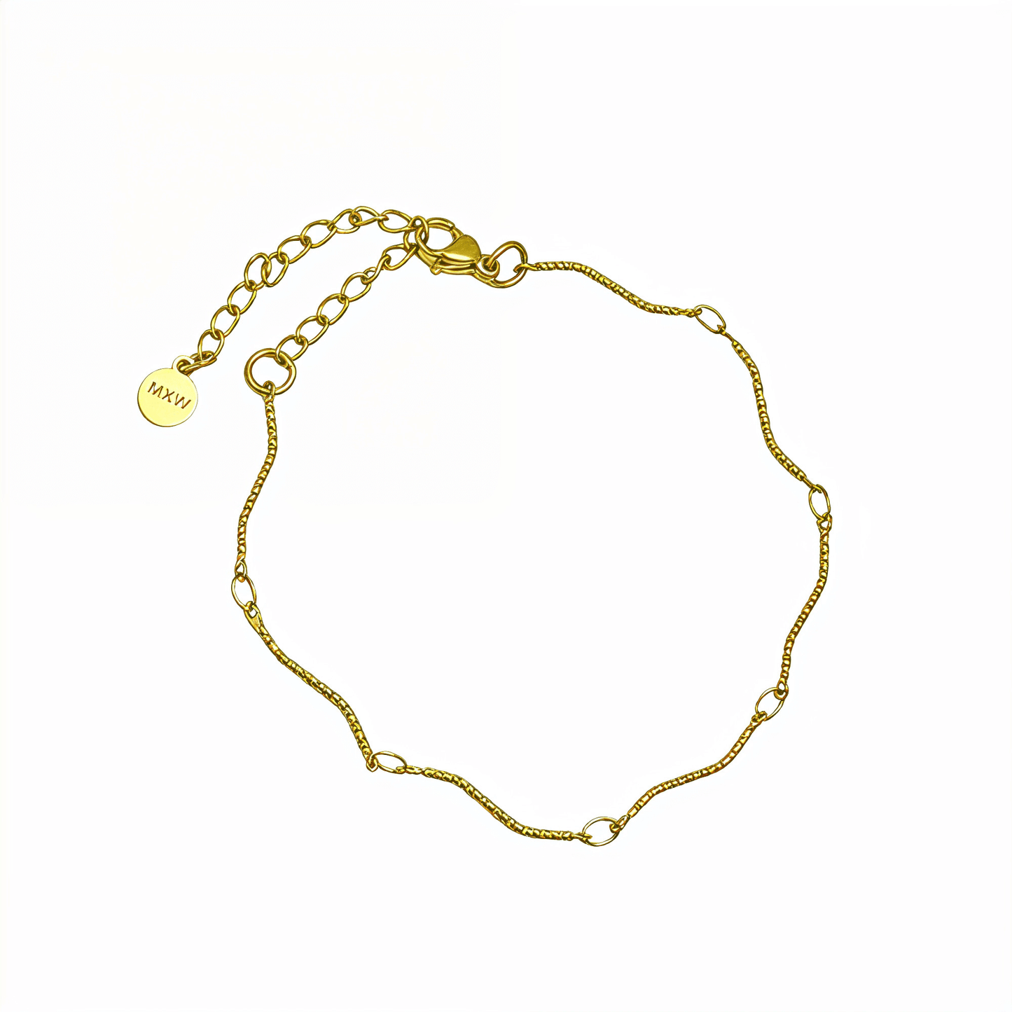Gold Wave Link Chain Bracelet – MXW Jewellery