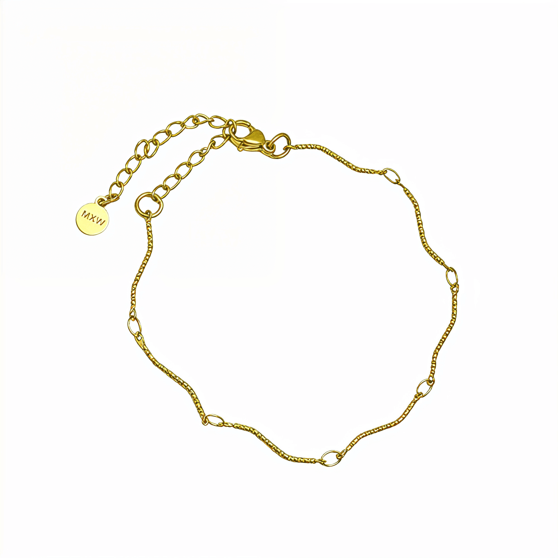 Gold Wave Link Chain Bracelet – MXW Jewellery