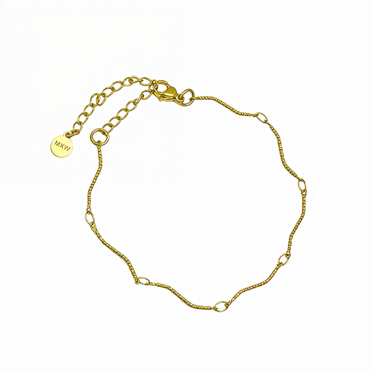 Gold Wave Link Chain Bracelet – MXW Jewellery