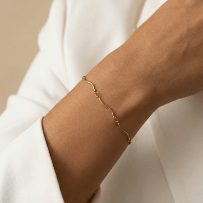 Gold Wave Link Chain Bracelet – MXW Jewellery