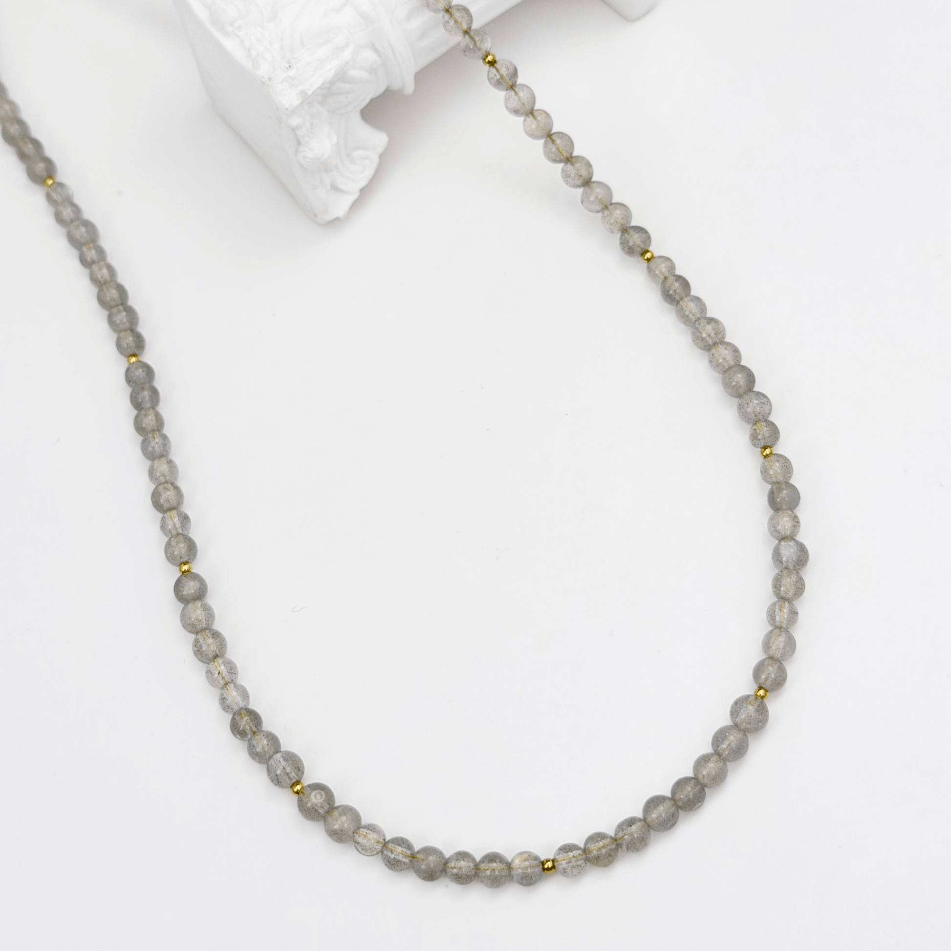 Grey Moonstone Beaded Necklace – MXW Jewellery