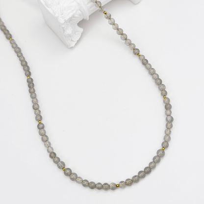 Grey Moonstone Beaded Necklace – MXW Jewellery