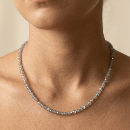 Grey Moonstone Beaded Necklace – MXW Jewellery