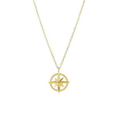 Gold compass necklace symbolising guidance and meaning – MXW Jewellery