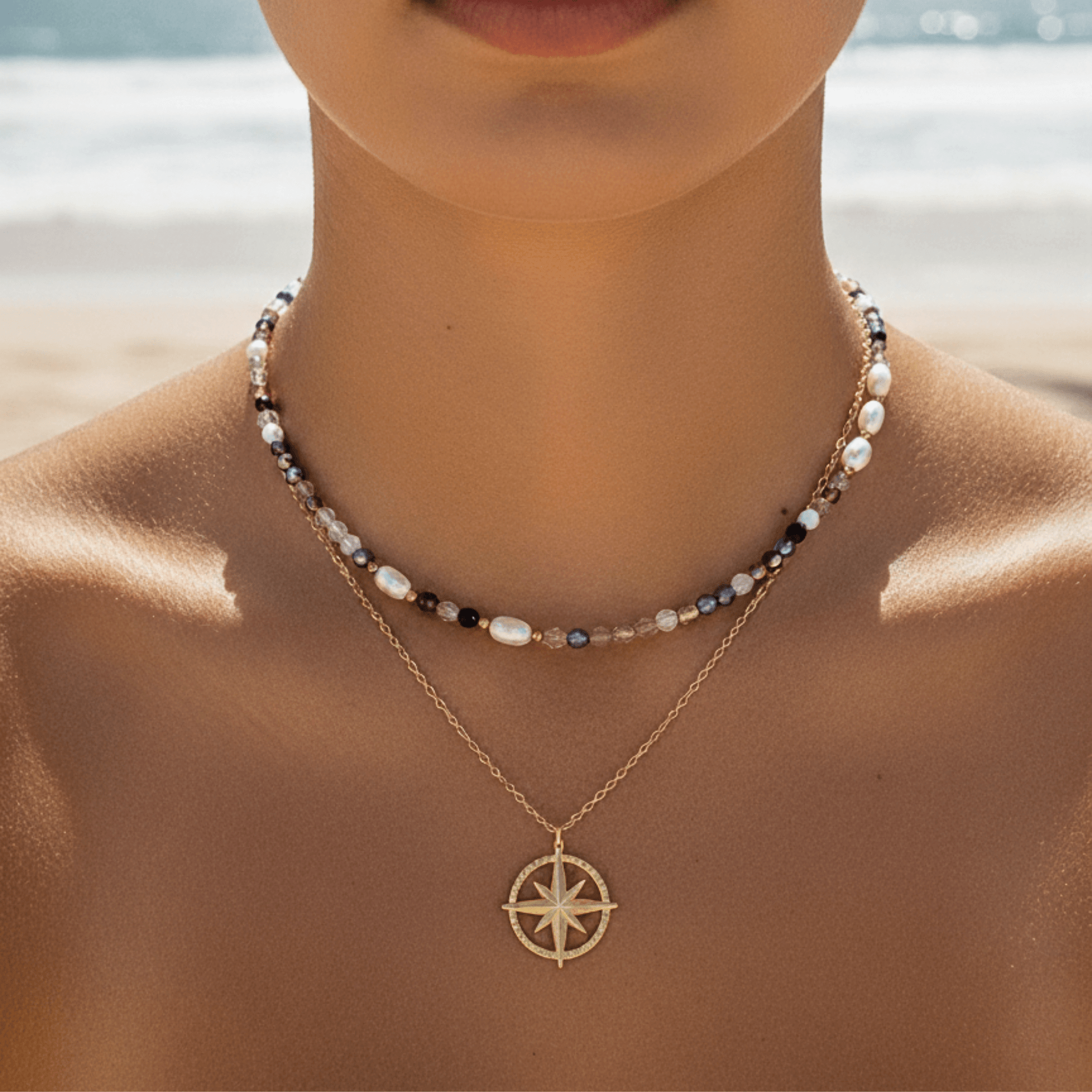 Gold compass necklace symbolising guidance and meaning – MXW Jewellery
