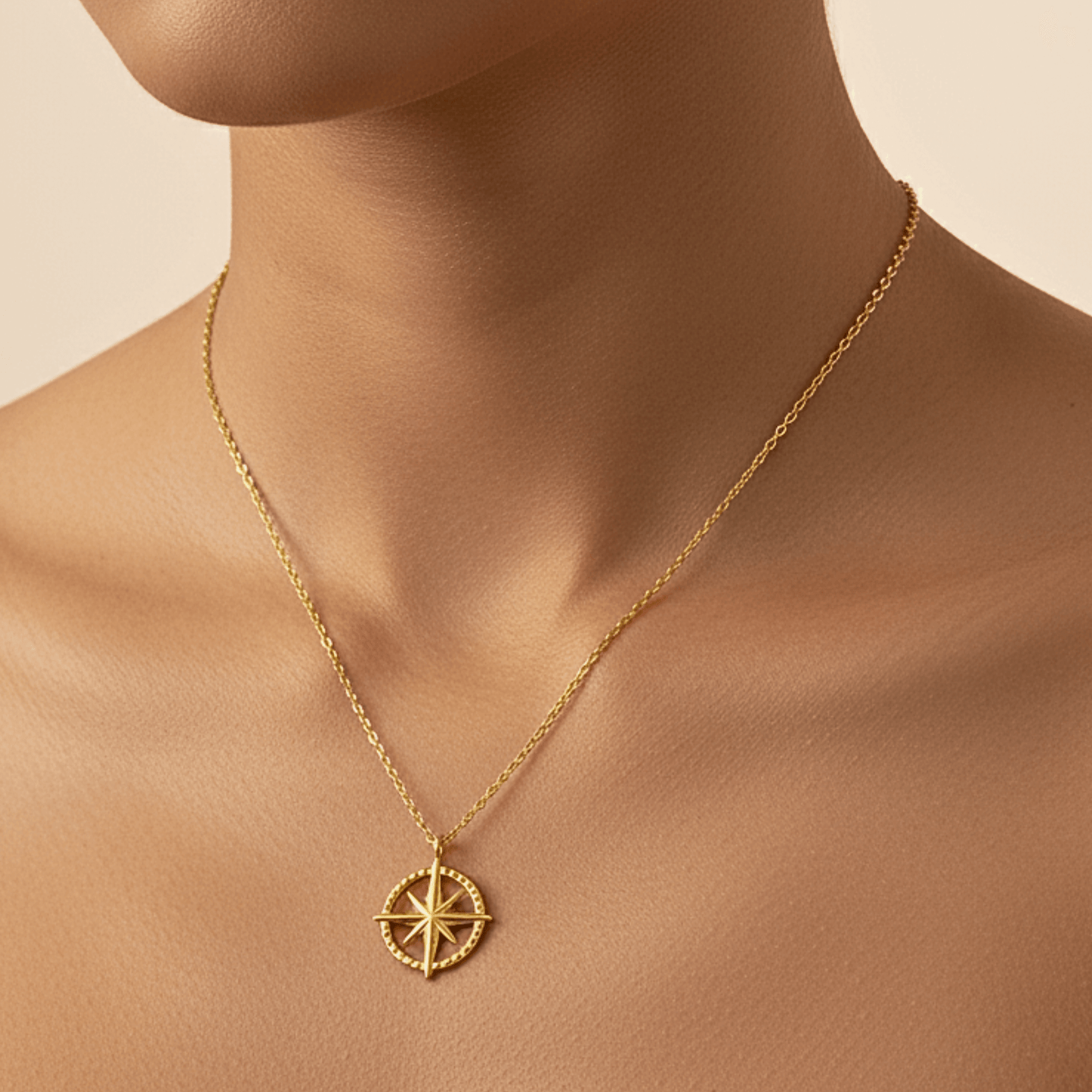 Gold compass necklace symbolising guidance and meaning – MXW Jewellery