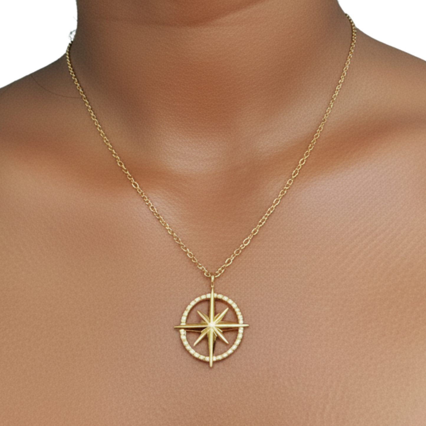 Gold compass necklace symbolising guidance and meaning – MXW Jewellery