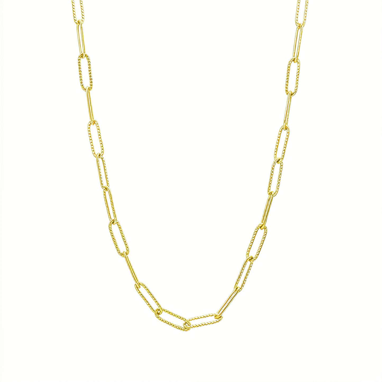 Hammered Paperclip Gold Chain Necklace – MXW Jewellery