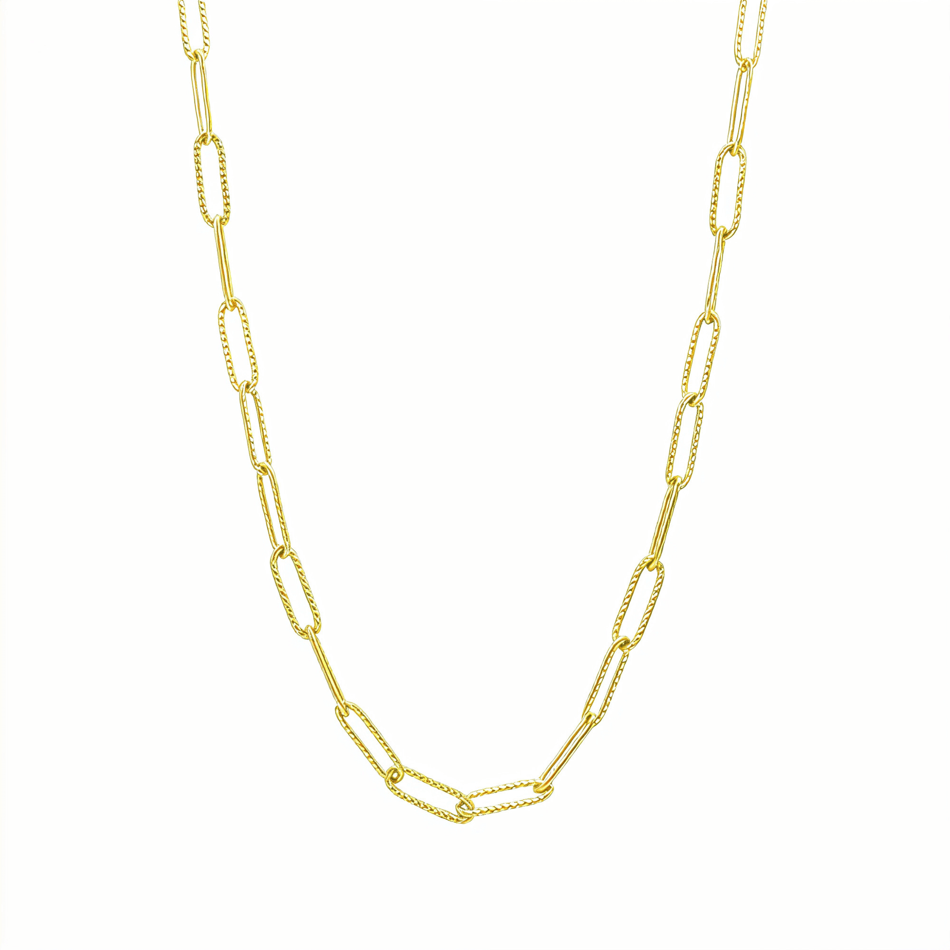 Hammered Paperclip Gold Chain Necklace – MXW Jewellery