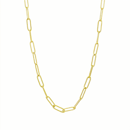 Hammered Paperclip Gold Chain Necklace – MXW Jewellery