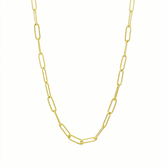 Hammered Paperclip Gold Chain Necklace – MXW Jewellery