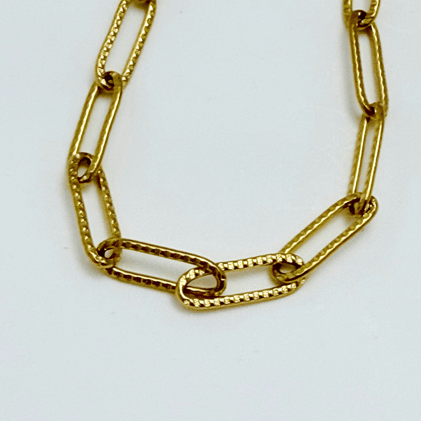 Hammered Paperclip Gold Chain Necklace – MXW Jewellery