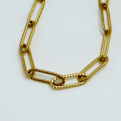 Hammered Paperclip Gold Chain Necklace – MXW Jewellery