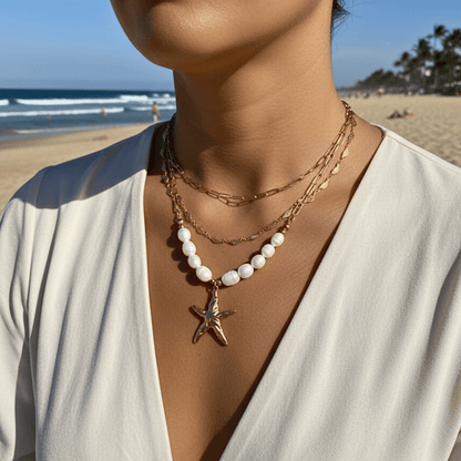 Elegant waterproof gold chain featuring textured leaf links with a minimalist, nature-inspired design
