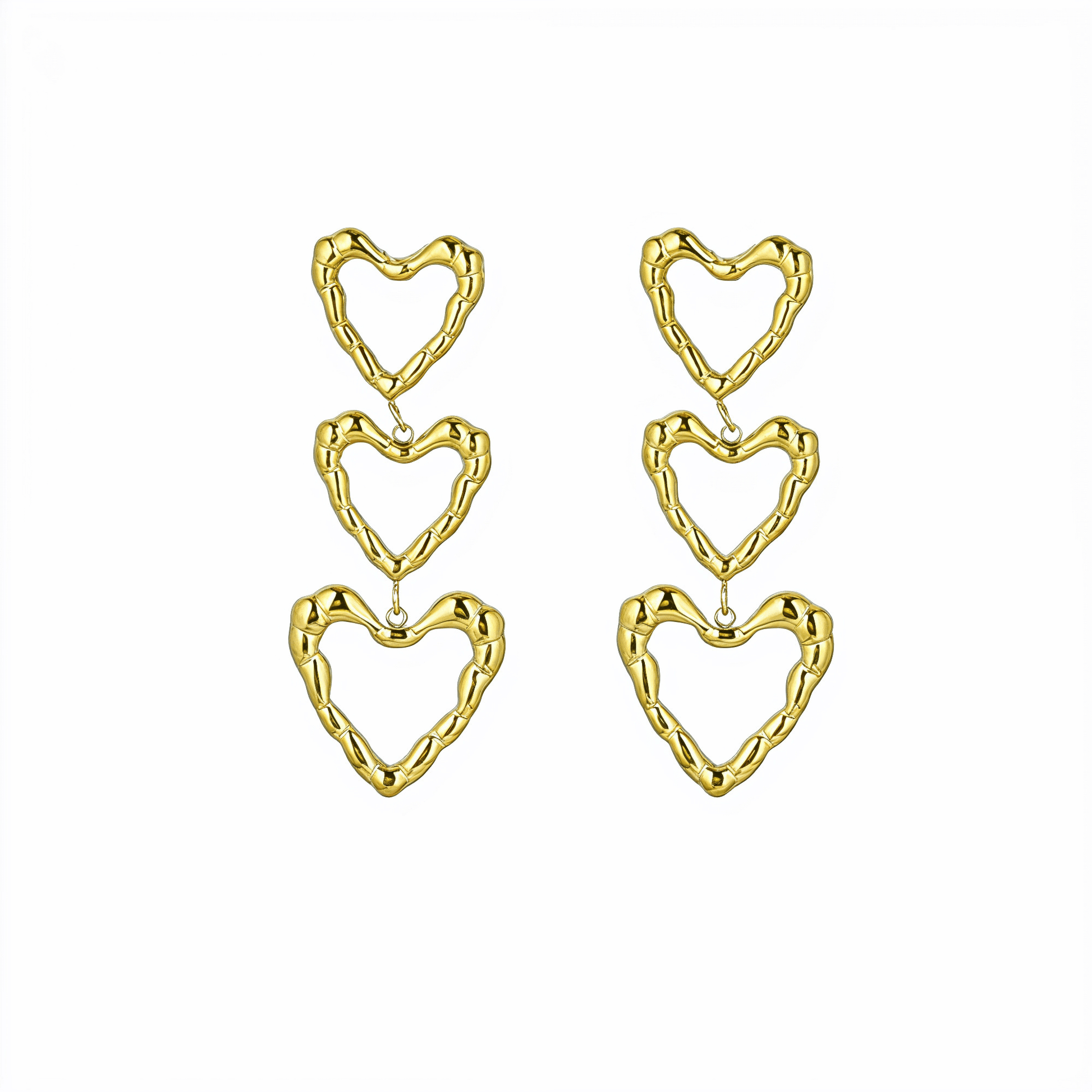 Linked Heart Drop Earrings – MXW Jewellery