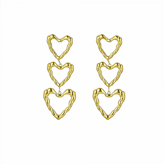Linked Heart Drop Earrings – MXW Jewellery