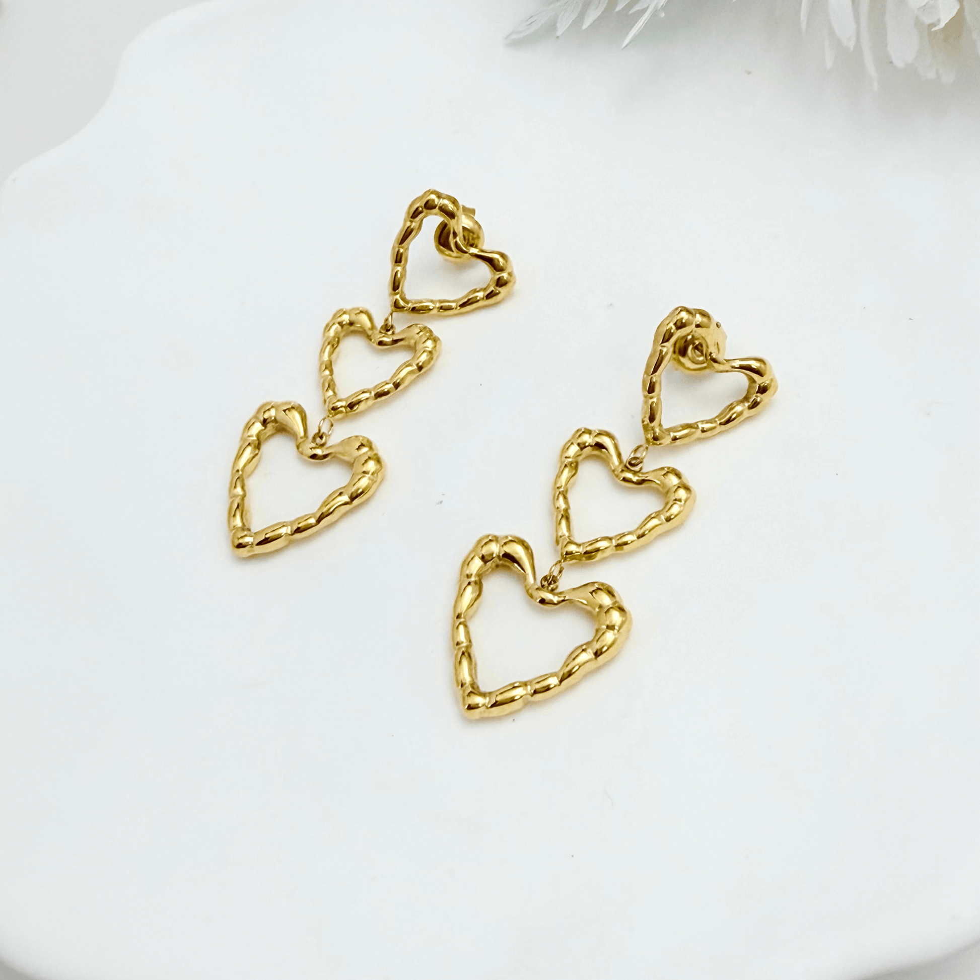 Linked Heart Drop Earrings – MXW Jewellery