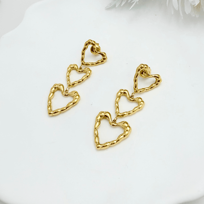 Linked Heart Drop Earrings – MXW Jewellery