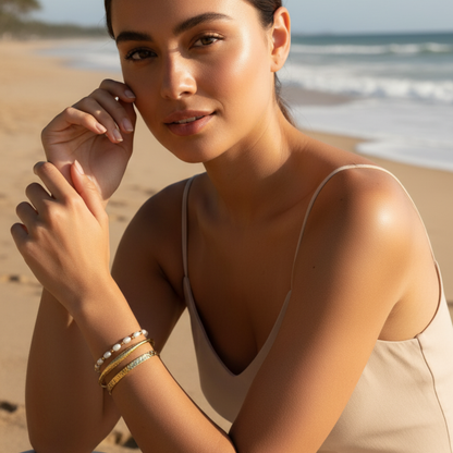 gold molten wave cuff bracelet with textured finish, adjustable and elegant design