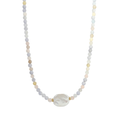 Morganite Strength Baroque Pearl Necklace – MXW Jewellery