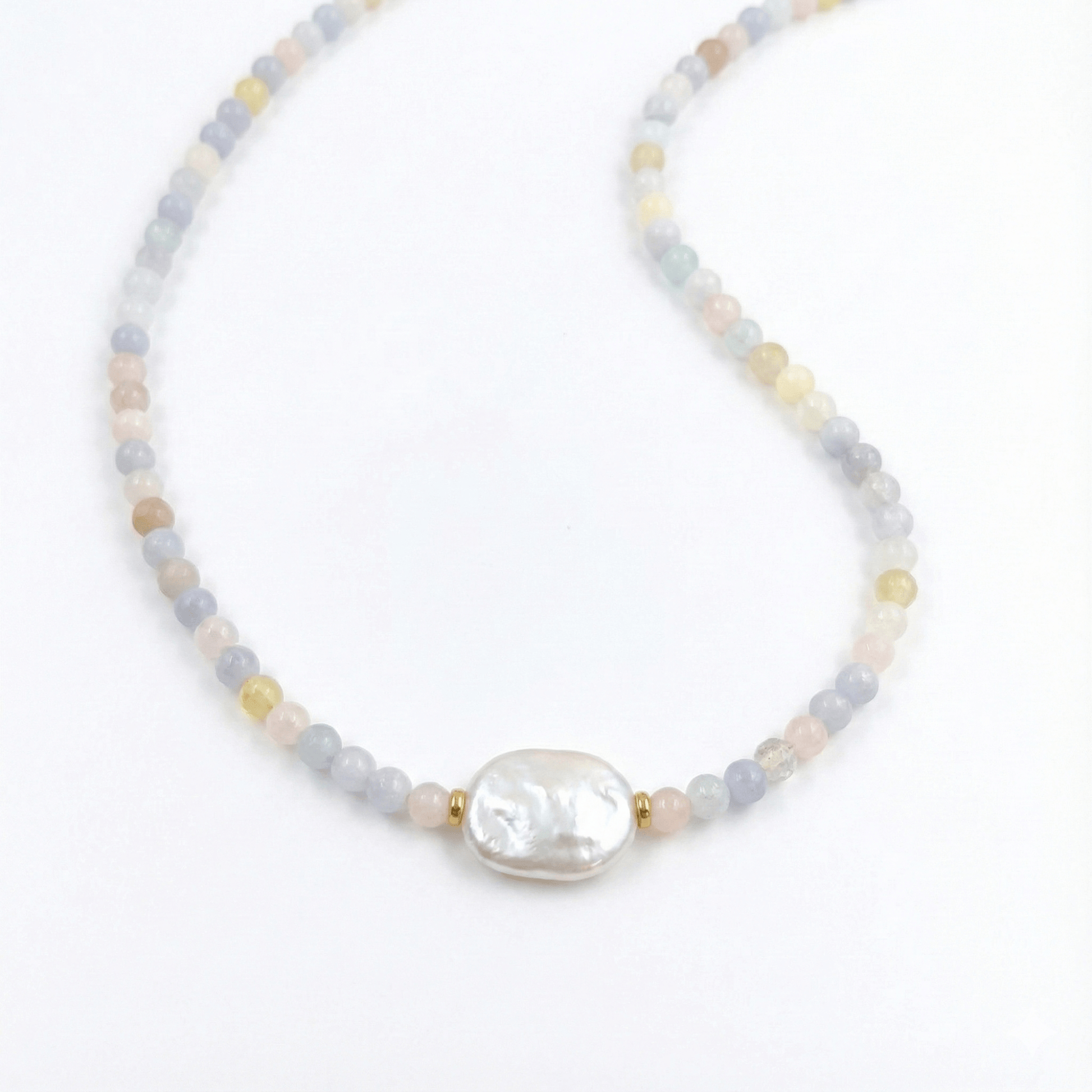 Morganite Strength Baroque Pearl Necklace – MXW Jewellery