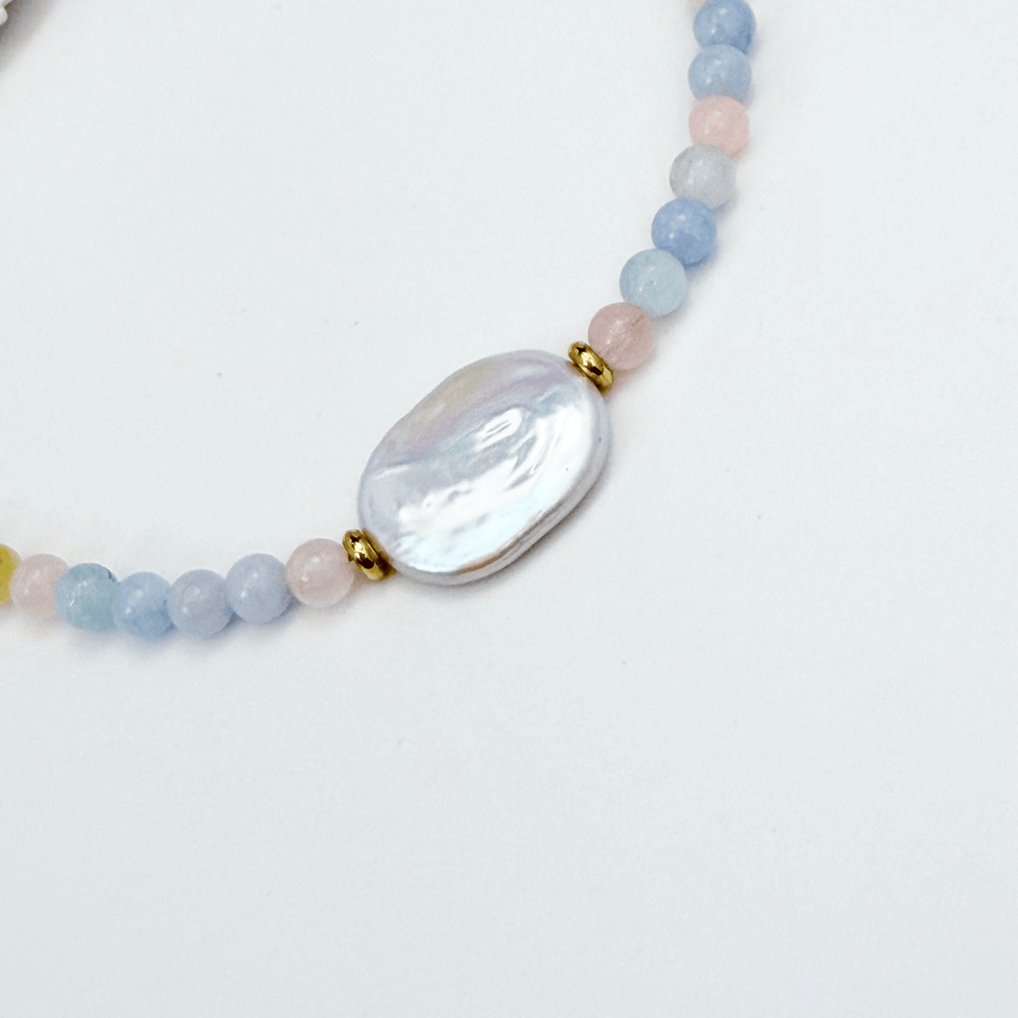 Morganite Strength Baroque Pearl Necklace – MXW Jewellery