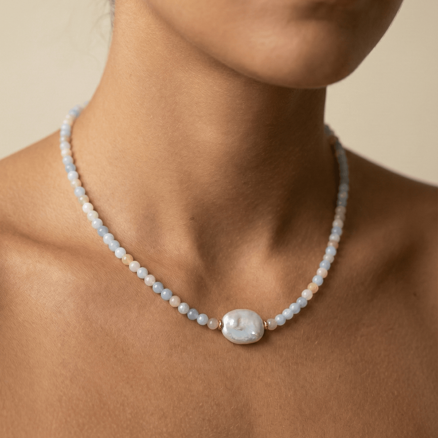 Morganite Strength Baroque Pearl Necklace – MXW Jewellery