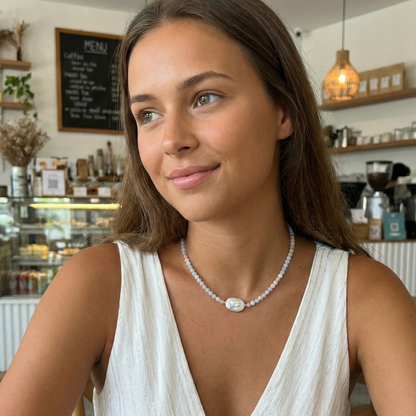 Morganite Strength Baroque Pearl Necklace – MXW Jewellery