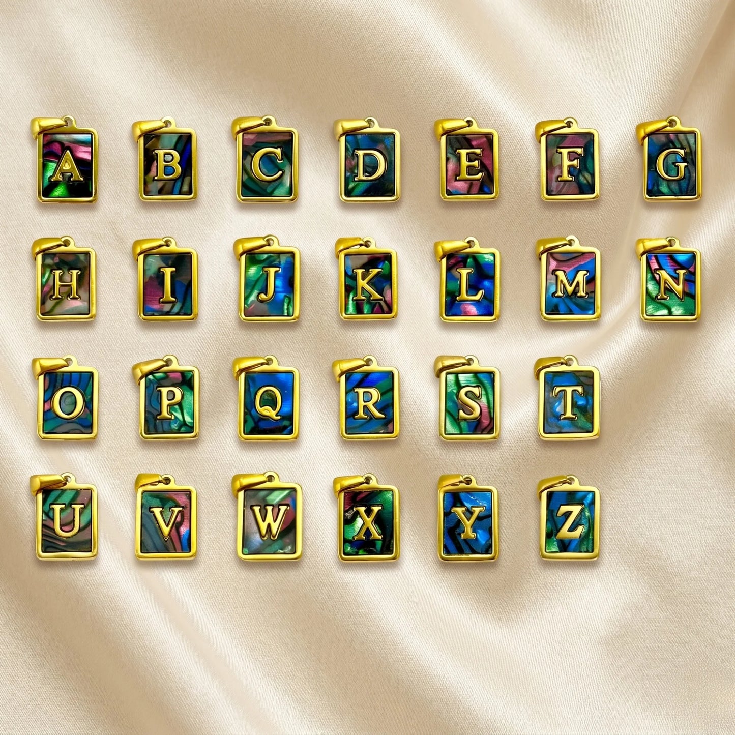 mxw jewellery abalone shell initial letters