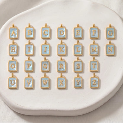 mxw jewellery blue shell initial letters