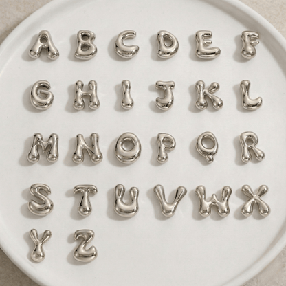 Amazonite Silver Bubble Initial Necklace