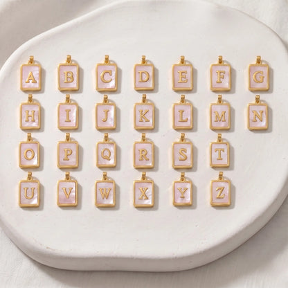 mxw jewellery pink shell initial letters