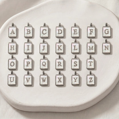 mxw jewellery shell initial letters silver