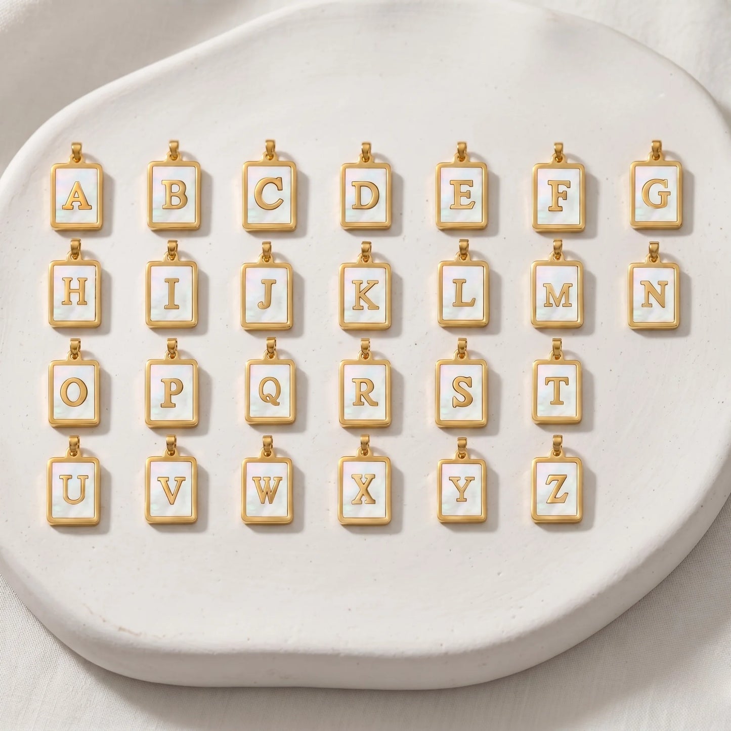 mxw jewellery shell initial letters