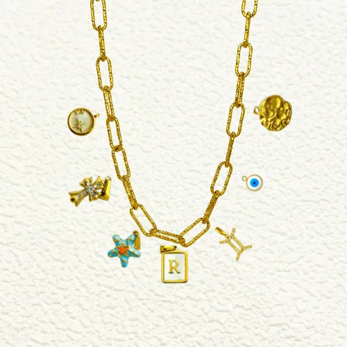 Custom Extra Thick Linked Chain Charm Necklace