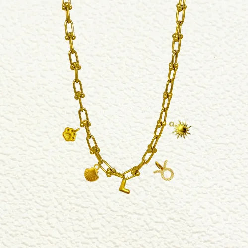 Custom Thick Linked Chain Charm Necklace