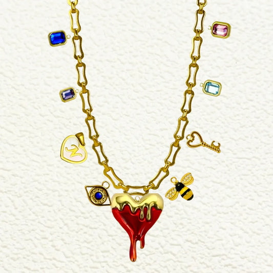 Custom Thick Linked Chain Charm Necklace