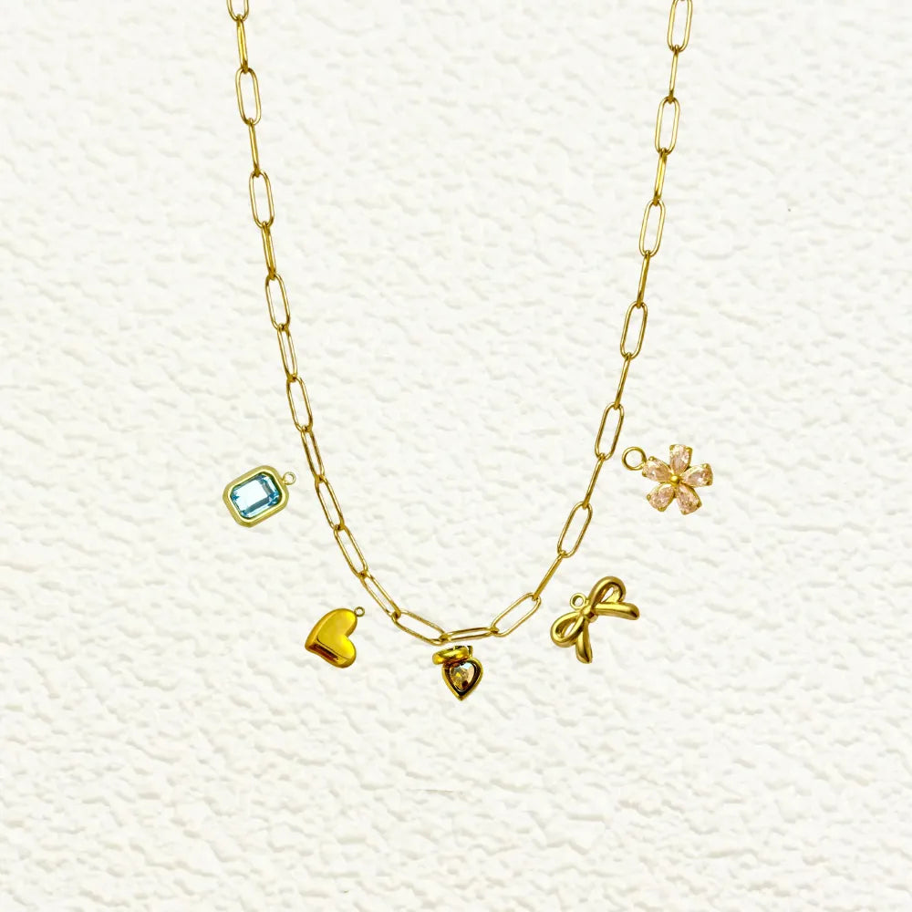 DYO – Gold Charm Necklace (Medium Linked Chain)