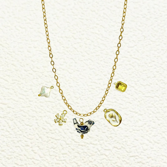 Custom Medium Thick Linked Chain Charm Necklace