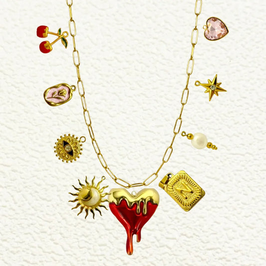 Custom Medium Thick Linked Chain Charm Necklace