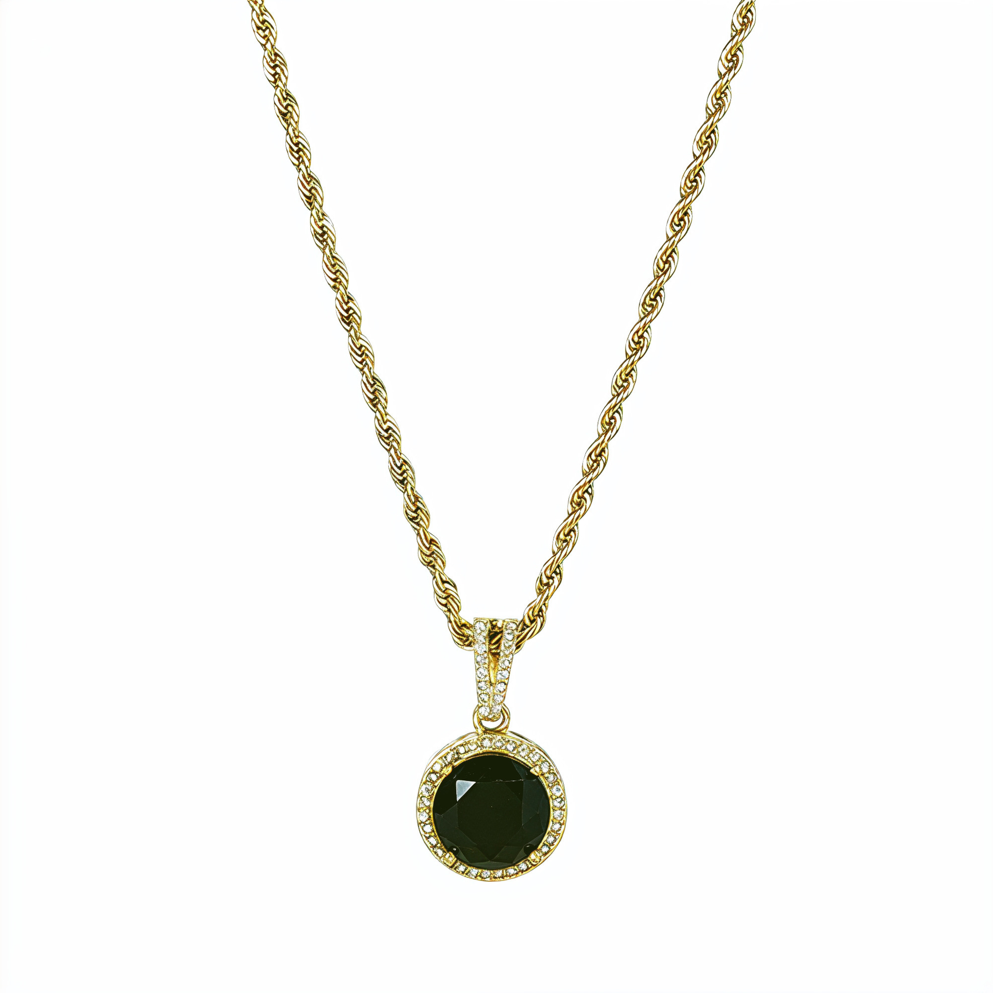 Noir Halo Zircon Rope Chain Necklace – MXW Jewellery