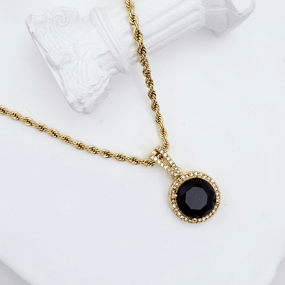 Noir Halo Zircon Rope Chain Necklace – MXW Jewellery