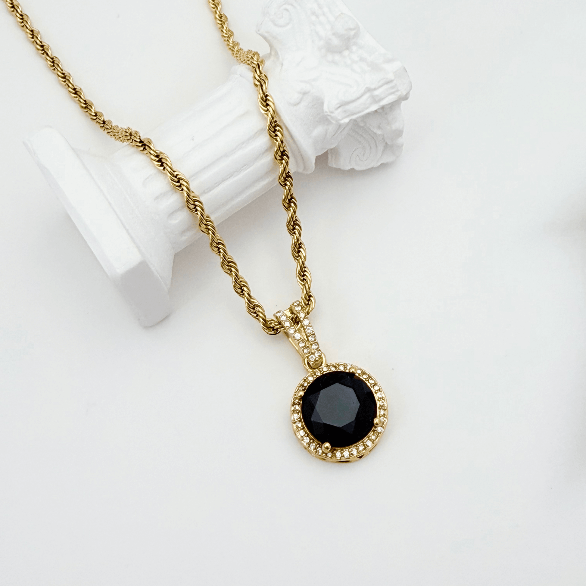 Noir Halo Zircon Rope Chain Necklace – MXW Jewellery