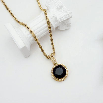 Noir Halo Zircon Rope Chain Necklace – MXW Jewellery