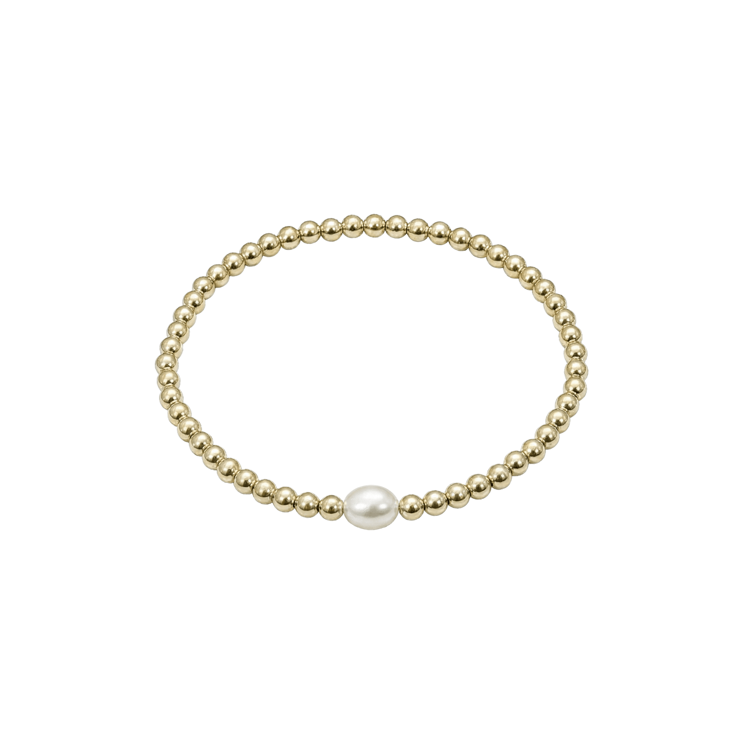 Pearl gold bead bracelet with baroque pearl – handmade in AU – MXW Jewellery